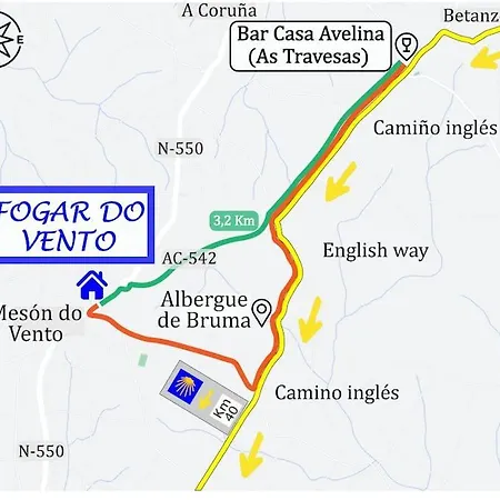 Fogar Do Vento-ordes, Cerca De Camino Ingles Bruma Appartamento